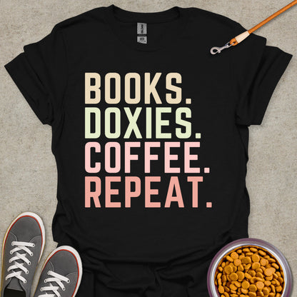 Books. Doxies. Coffee. Repeat. T-Shirt