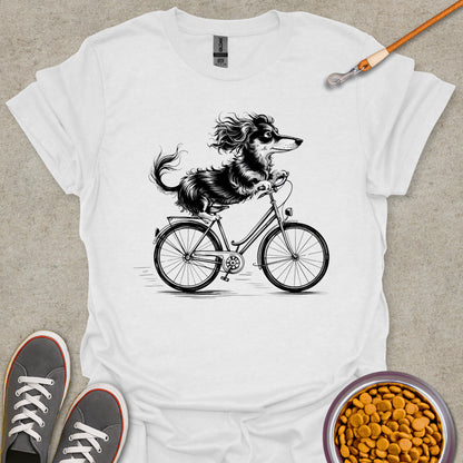 Dachshund Cycling Artistic T-Shirt