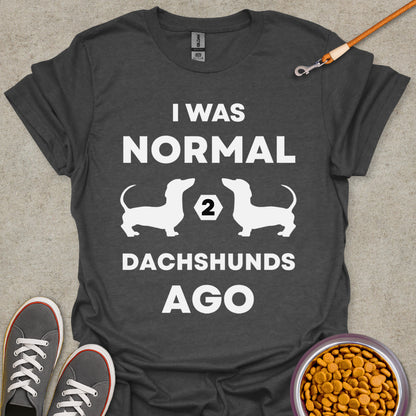 I Was Normal 2 Dachshunds Ago T-Shirt